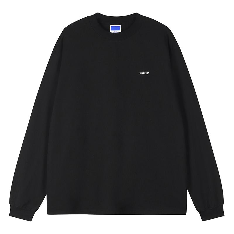WASSUP 基础款 纯棉 圆领长袖T恤 2XL