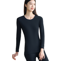 【100%纯棉】女士纯棉秋衣女上衣保暖内衣圆领打底修身内搭