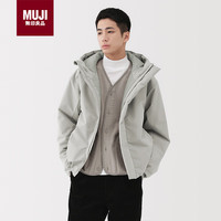 無印良品 MUJI 男式 风帽 夹克 男士外套长袖25年秋冬  浅银灰色