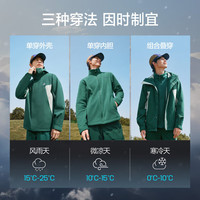 斯凯奇【三合一可拆卸】魔方男外套防水徒步登山服男夏季 海苔军绿/02ZG 2XL