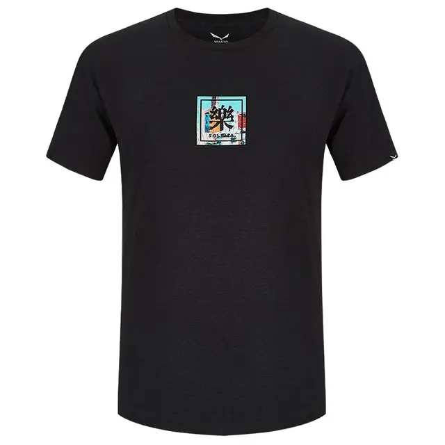 SALEWA 沙乐华 T恤男夏季新款休闲通勤商场同款印花宽松圆领棉短袖