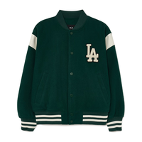 MLB外套男女学院风运动夹克休闲宽松棒球服3AJPV0934-07GND-L 洛杉矶道奇队/深绿色