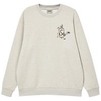 杰克·琼斯(JACK&JONES)25年男装秋冬季新款加绒卫衣男熊猫印花圆领宽松保暖长袖男士卫衣 E05灰绿色 加绒 L (180)