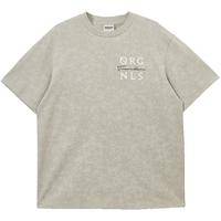 杰克·琼斯（JACK&JONES） 百搭简约宽松做旧刺绣字母重磅纯棉短袖T恤男装225101024 XL C02伦敦雾 常规