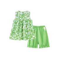 夏装女童套装纯棉吊带上衣短裤薄款中小童洋气时髦两件套
