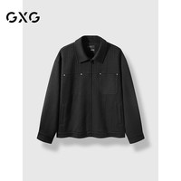 GXG 男装暗纹夹克男外套24年秋 黑色 170/M
