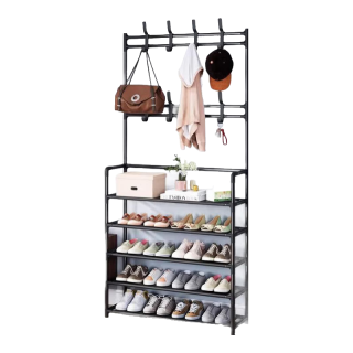 坤奉 鞋架 三层 黑色 60cm