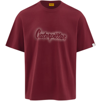 CAT卡特24夏季男户外休闲百搭简约印花Logo短袖T恤 暗红色 S