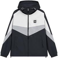XTEP特步双层风衣女春季防风夹克女外套保暖舒适976128150004 正黑色/棉花白/泥土灰 XL