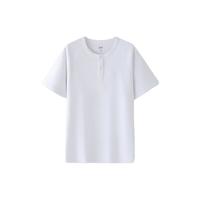 Gap 盖璞 男女士亨利领短袖T恤简约纯色宽松百搭上衣 504505 白色 M