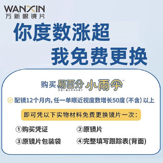 潮库高清近视镜片可度数散光配男女通用镜片合集 易佰分 1.591万新防蓝光小雨伞0-600度
