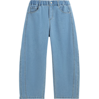 英氏（YEEHOO）儿童裤子男童牛仔裤秋季时尚休闲百搭弯刀裤秋装新款舒适中大童装 牛仔弯刀浅蓝 160