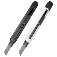 得力（deli）防粘特氟龙美工刀 自动安全锁裁纸刀手工刀 防粘系列-特氟龙小号黑色 TD301