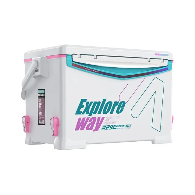 化氏一味冰蓝粉钓箱全套新款 29L聚氨酯发泡四脚升降加厚硬钓鱼箱