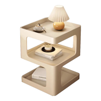 米昊（MIHAO）床头柜卧室2025床头置物柜铁艺床头柜替代品现代简约轻奢家用 感应灯款【全铁艺】高级黑30*30