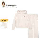 暇步士（Hush Puppies）童装儿童女大童秋季简约舒适户外休闲风套装 钻石黑 130 cm