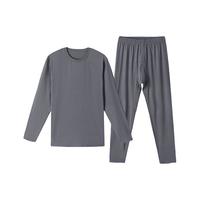 芬腾 保暖内衣女23年春秋季长袖高弹贴身圆领保暖套装 男款D-灰色 XXL