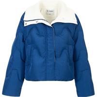 初语羽绒服女2025冬季毛织翻领面包服90绒轻盈保暖藏蓝色外套 藏蓝色 M