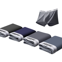 CabraKalani男士内裤男莫代尔运动四角平角宽松大码男生中腰冰丝男式裤头裤衩 A1CK品牌专柜黑青藏蓝莫代尔 L(90-110斤)