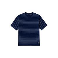 Gap 盖璞 男士纯棉条纹水洗圆领短袖T恤 463264 深蓝色 XL