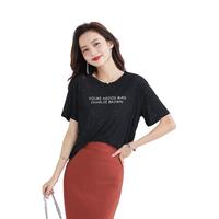  JSW//JEANS 亮片减龄字母印花 女士T恤