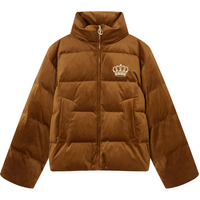 Juicy Couture橘滋【精致丝绒】落日融金logo刺绣立领面包女式羽绒服