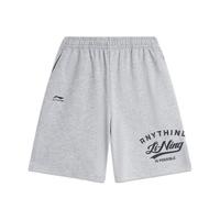 李宁 LI-NING童装儿童运动短裤子男女小大童休闲百搭舒适挺括五分裤YKSU129 花灰-3 110