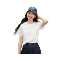 红袖休闲甜美短袖T恤2025夏季女装气质圆领减龄正肩显瘦质感上衣 本白001 L