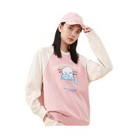 XTEP特步卫衣男女同款2023加绒宽松上衣男装977427920781 清纯粉/棉花白 S