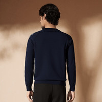 柒牌（SEVEN）【非遗苗绣蝴蝶系列】毛衣男冬季圆领保暖休闲针织衫 深蓝 XL (180)