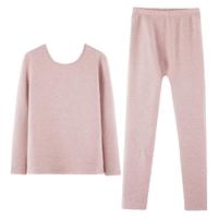 红豆圆领女士秋衣秋裤加绒加厚冬季亲肤大码高领男保暖内衣套装