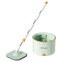 美添乐（HoMettler）净污分离拖把家用一拖净免手洗2024旋转拖把带桶平板拖懒人4拖布 北欧绿+4块布+清洁片