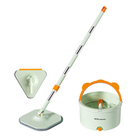 美添乐（HoMettler）家用拖把免手洗一拖净干湿两用旋转拖把大扫除工具拖布 2块布+玻璃擦窗器+清洁片