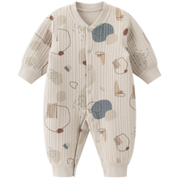 乖奇熊秋冬季宝宝连体衣夹丝棉保暖睡衣居家服婴幼儿无骨哈衣爬服