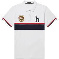 【固色耐洗】Hazzys哈吉斯春季条纹短袖POLO衫男
