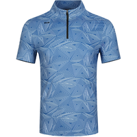 PGM  高尔夫服装男士短袖t恤运动面料弹力时尚男装上衣 蓝色 L