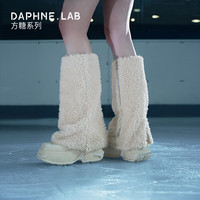 DAPHNE LAB【陈粒|黄霄雲同款】方糖三代裤管靴厚底时装靴9CM增高大底女靴 黑色 3