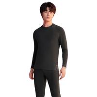 红豆居家秋衣秋裤男女款红豆绒保暖发热内衣秋衣秋裤两件套2024秋 男款碳黑色 175/100