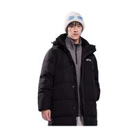 美特斯邦威长款羽绒服男宽松连帽高级感保暖上衣 影黑 185/XXL