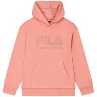 FILA 斐乐女子针织连帽上衣经典大LOGO宽松卫衣 糖蜜粉-PK 160/80A/S