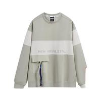 XTEP特步运动卫衣男宽松百搭长袖上衣977429920303 浅绿灰/古董白 2XL