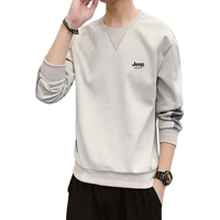 JEEP SPIRIT吉普卫衣男春秋季长袖T恤中青年休闲圆领套头男装 白色 XL  XL-（125斤-140斤）