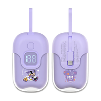 迪士尼（DISNEY）10000毫安时充电宝自带线22.5W超级快充大容量移动电源小巧便携可上飞机Type-c接口PB01米妮紫 【Type-c输出线】米妮紫