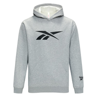 Reebok锐步男女同款经典运动休闲时尚纯色连帽套头衫卫衣 灰色 M
