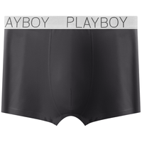 PLAYBOY 花花公子 男士平角内裤套装 D3688-4K 4条装(黑色+深灰+浅麻灰+藏青) XXL