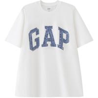Gap 盖璞 男女款拼接字母logo短袖T恤 466766
