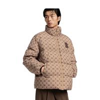 太平鸟男装奥莱面包服男女同款2023冬老花宽松羽绒服外套