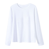 真维斯（JEANSWEST）T恤女新疆棉长袖t恤女装宽松秋季上衣内搭纯色打底衫白色L