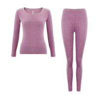 雅黛俪女士保暖套装无痕修身随心裁黑色打底双面磨毛秋衣秋裤冬季