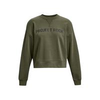 安德玛 UNDERARMOUR）秋冬Project Rock强森女子高克重棉织圆领训练运动卫衣1380195 绿色390 L